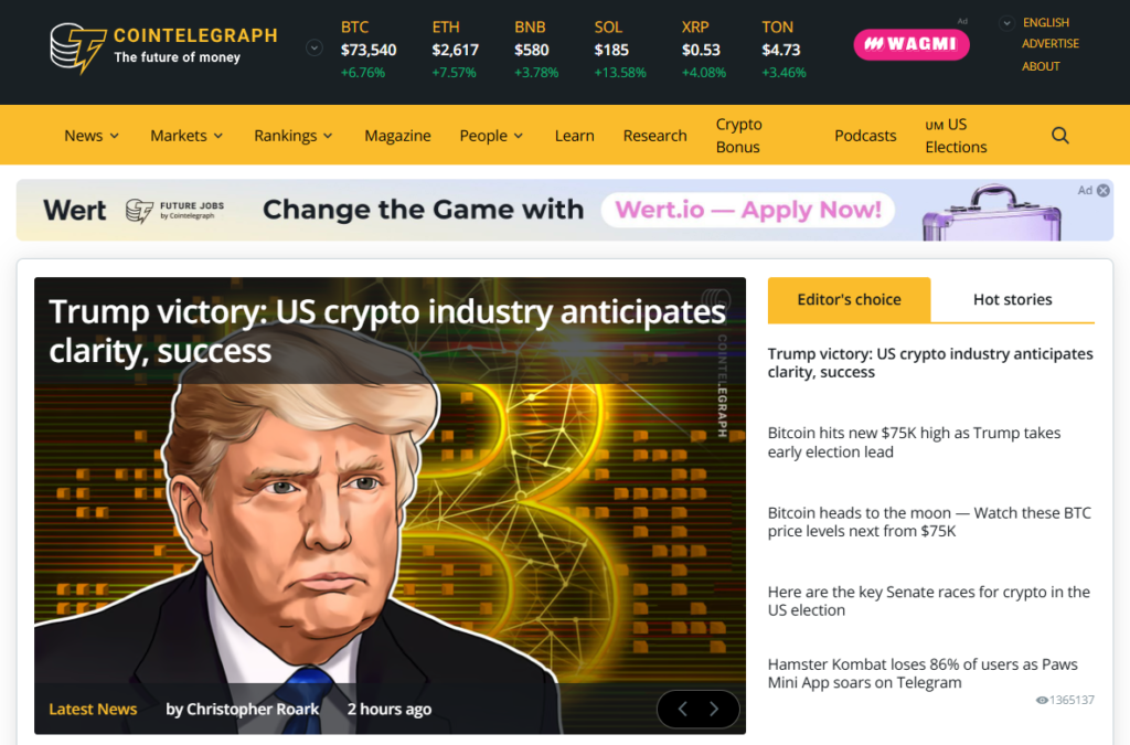 Cryptocurrency News Sites